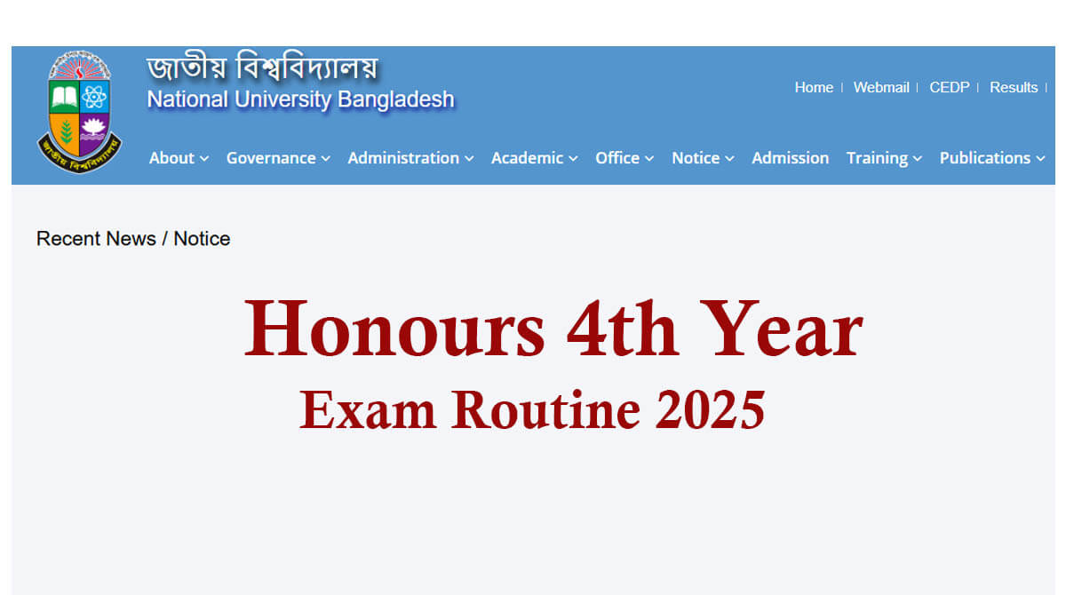 Honours 4th Year Routine 2025 – National University