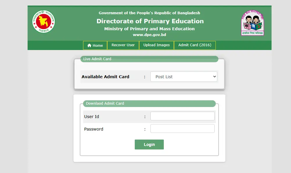 DPE Admit Card 2025 Released for 2016 Circular, Collect at dper.teletalk.com.bd