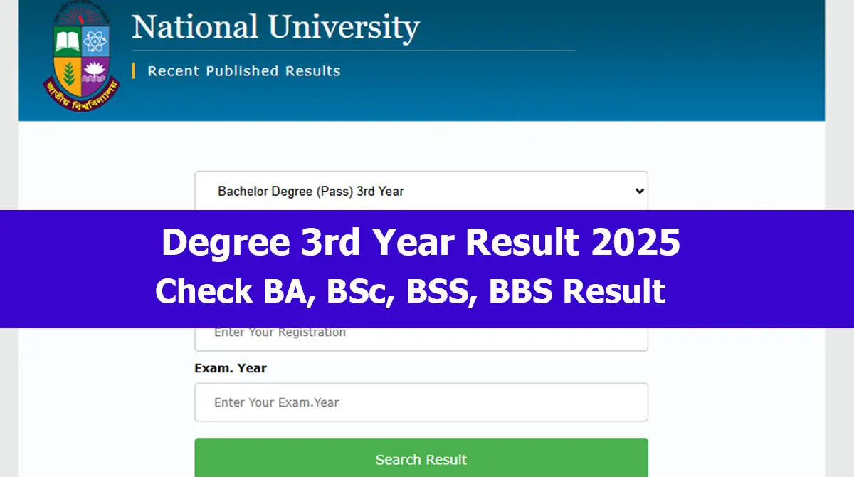 Degree 3rd Year Result 2025 Published – Check Now at result.nu.ac.bd, SMS