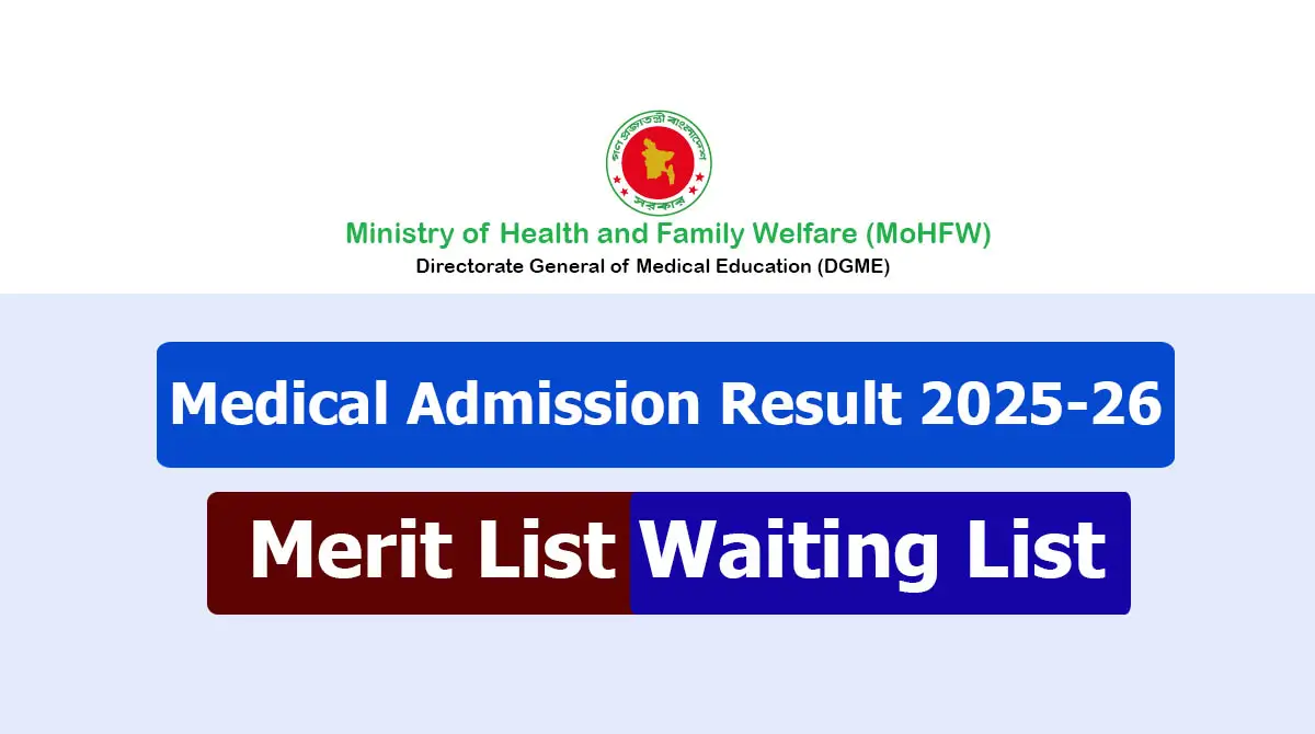 Medical Admission Result 2025: MBBS, BDS Merit List today, Here’s how to check