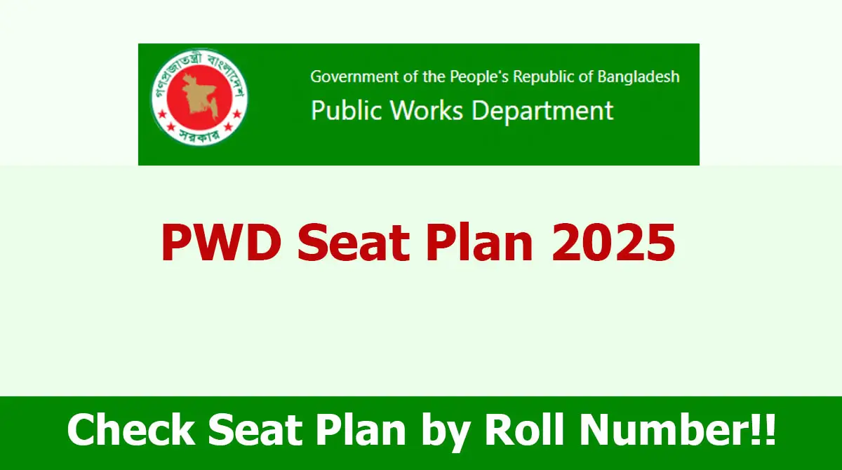PWD Office Support Staff, Computer Operator, Account Assistant Seat Plan Published